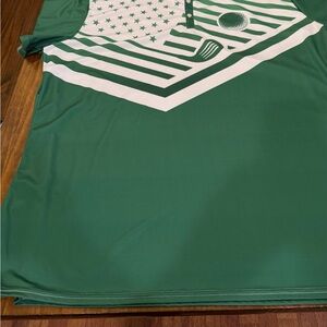 Golf Green and White Polyester Polo - 3XL